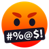 Wie Gesicht mit Symbolen über dem Mund Emoji auf Joypixels aussieht.