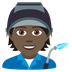 How Factory Worker: Dark Skin Tone emoji looks on Joypixels.