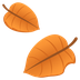 How Fallen Leaf emoji looks on Joypixels.