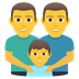 Bagaimana Family: Man, Man, Boy emoji terlihat di Joypixels.