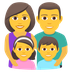 Bagaimana Family: Man, Woman, Girl, Boy emoji terlihat di Joypixels.