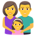 Bagaimana Family: Man, Woman, Girl emoji terlihat di Joypixels.