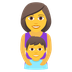 Bagaimana Family: Woman, Boy emoji terlihat di Joypixels.