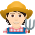 How Farmer: Light Skin Tone emoji looks on Joypixels.