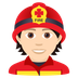 Wie Feuerwehrmann/-frau: helle Hautfarbe Emoji auf Joypixels aussieht.