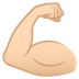 Bagaimana Flexed Biceps: Light Skin Tone emoji terlihat di Joypixels.