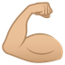 How Flexed Biceps: Medium-Light Skin Tone emoji looks on Joypixels.