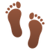 Bagaimana Footprints emoji terlihat di Joypixels.