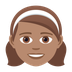 How Girl: Medium Skin Tone emoji looks on Joypixels.