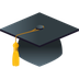 How Graduation Cap emoji looks on Joypixels.