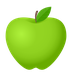 How Green Apple emoji looks on Joypixels.