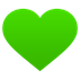 How Green Heart emoji looks on Joypixels.