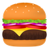 Bagaimana Hamburger emoji terlihat di Joypixels.