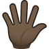 How Hand with Fingers Splayed: Dark Skin Tone emoji looks on Joypixels.