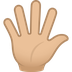 Bagaimana Hand with Fingers Splayed: Medium-Light Skin Tone emoji terlihat di Joypixels.