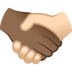 How Handshake: Medium-Dark Skin Tone, Light Skin Tone emoji looks on Joypixels.