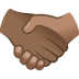 Bagaimana Handshake: Medium-Dark Skin Tone, Medium Skin Tone emoji terlihat di Joypixels.