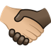 Bagaimana Handshake: Medium-Light Skin Tone, Dark Skin Tone emoji terlihat di Joypixels.