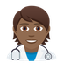 How Health Worker: Medium-Dark Skin Tone emoji looks on Joypixels.