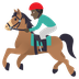 Bagaimana Horse Racing: Dark Skin Tone emoji terlihat di Joypixels.