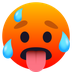 How Hot Face emoji looks on Joypixels.