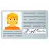 Bagaimana Identification Card emoji terlihat di Joypixels.