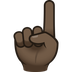 Wie Nach oben weisender Zeigefinger von vorne: dunkle Hautfarbe Emoji auf Joypixels aussieht.