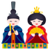 Bagaimana Japanese Dolls emoji terlihat di Joypixels.