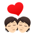 Bagaimana Kiss: Light Skin Tone emoji terlihat di Joypixels.