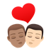 How Kiss: Man, Man, Medium Skin Tone, Light Skin Tone emoji looks on Joypixels.