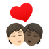 Bagaimana Kiss: Person, Person, Light Skin Tone, Dark Skin Tone emoji terlihat di Joypixels.