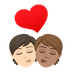 Bagaimana Kiss: Person, Person, Light Skin Tone, Medium Skin Tone emoji terlihat di Joypixels.