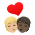 Bagaimana Kiss: Person, Person, Medium-Light Skin Tone, Dark Skin Tone emoji terlihat di Joypixels.