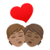 Bagaimana Kiss: Person, Person, Medium Skin Tone, Medium-Dark Skin Tone emoji terlihat di Joypixels.