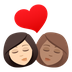 Bagaimana Kiss: Woman, Woman, Light Skin Tone, Medium Skin Tone emoji terlihat di Joypixels.