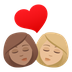 Bagaimana Kiss: Woman, Woman, Medium Skin Tone, Medium-Light Skin Tone emoji terlihat di Joypixels.