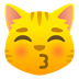 Wie Küssende Katze Emoji auf Joypixels aussieht.