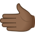 Bagaimana Leftwards Hand: Medium-Dark Skin Tone emoji terlihat di Joypixels.