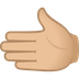 Wie Nach links weisende Hand: mittelhelle Hautfarbe Emoji auf Joypixels aussieht.