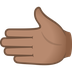 Wie Nach links weisende Hand: mittlere Hautfarbe Emoji auf Joypixels aussieht.