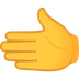 How Leftwards Hand emoji looks on Joypixels.