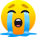 How Loudly Crying Face emoji looks on Joypixels.