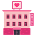 Bagaimana Love Hotel emoji terlihat di Joypixels.