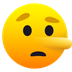 How Lying Face emoji looks on Joypixels.