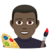 How Man Artist: Dark Skin Tone emoji looks on Joypixels.