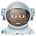 How Man Astronaut: Dark Skin Tone emoji looks on Joypixels.