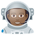 Wie Astronaut: mitteldunkle Hautfarbe Emoji auf Joypixels aussieht.