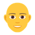 How Man: Bald emoji looks on Joypixels.