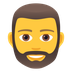 Bagaimana Man: Beard emoji terlihat di Joypixels.