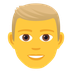 Bagaimana Man: Blond Hair emoji terlihat di Joypixels.